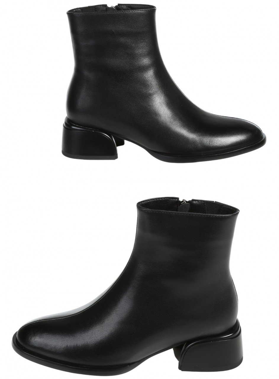 Ежедневни дамски боти от естествена кожа в черно 2I-26551 black