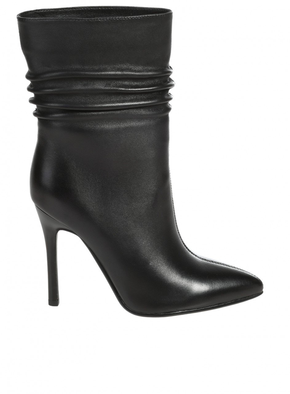 Елегантни дамски боти естествена кожа в черно 2I-26558 black leather