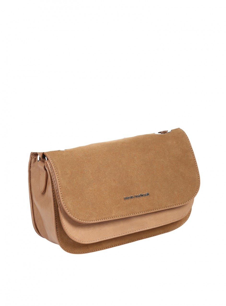 Ежедневна дамска чанта от естествен велур в бежово 9Q-26598 beige
