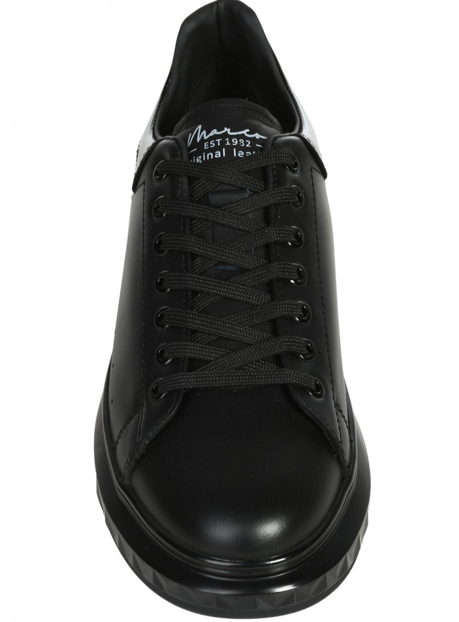 Ежедневни мъжки обувки от естествена кожа в черно 152-152-19369 в черен цвят