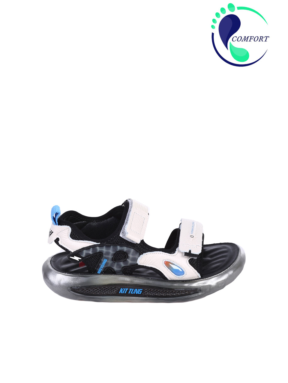 Детски сандали от естествена кожа и текстил в черно 17AF-25210 в бежов цвят