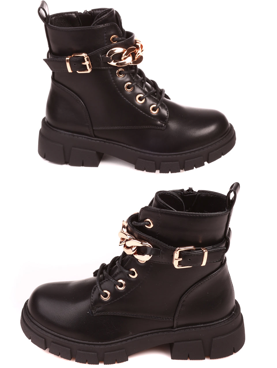 Ежедневни детски боти в черно 19R-22560 в черен цвят