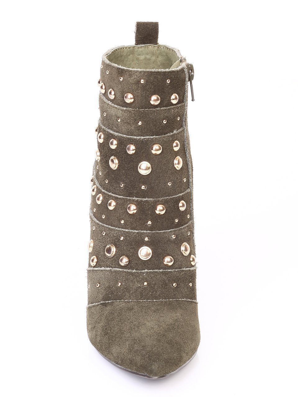 Ежедневни дамски боти от естествен велур на ток 2L-17886 в зелен цвят