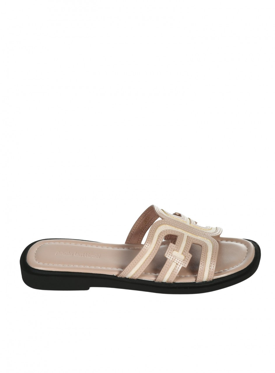 Ежедневни дамски чехли в кафяво/бежово в бежов цвят