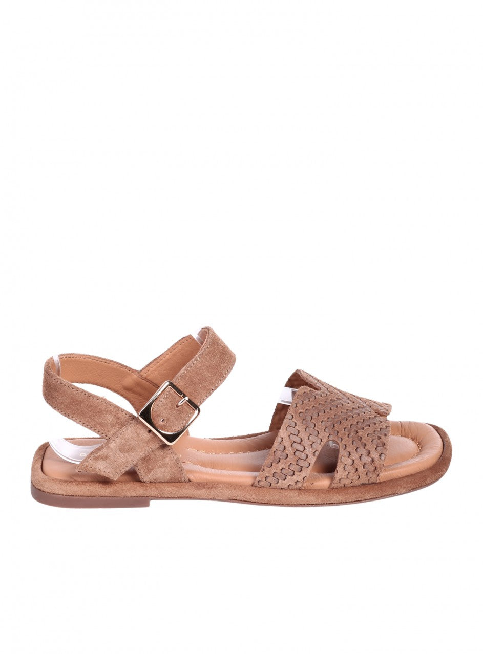 Ежедневни дамски сандали от естествена кожа в черно 4AT-26261 в бежов цвят