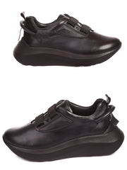 Ежедневни дамски обувки от естествена кожа в черен цвят
