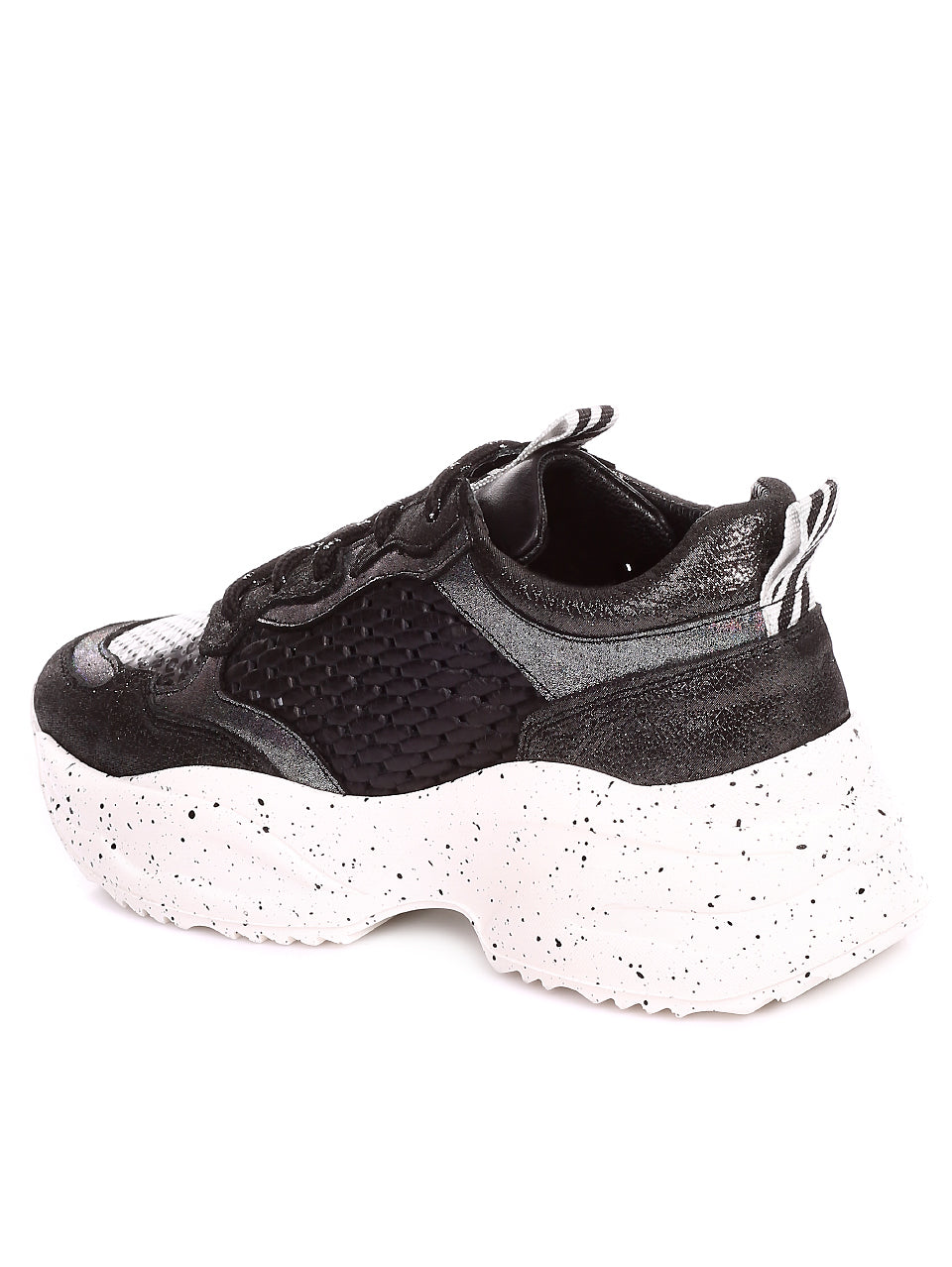 Ежедневни дамски обувки от естествена кожа 3AT-20497 в черен цвят