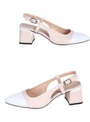 Ежедневни дамски обувки от естествена кожа в бял/бежов цвят 3AT-25377 в бежов цвят