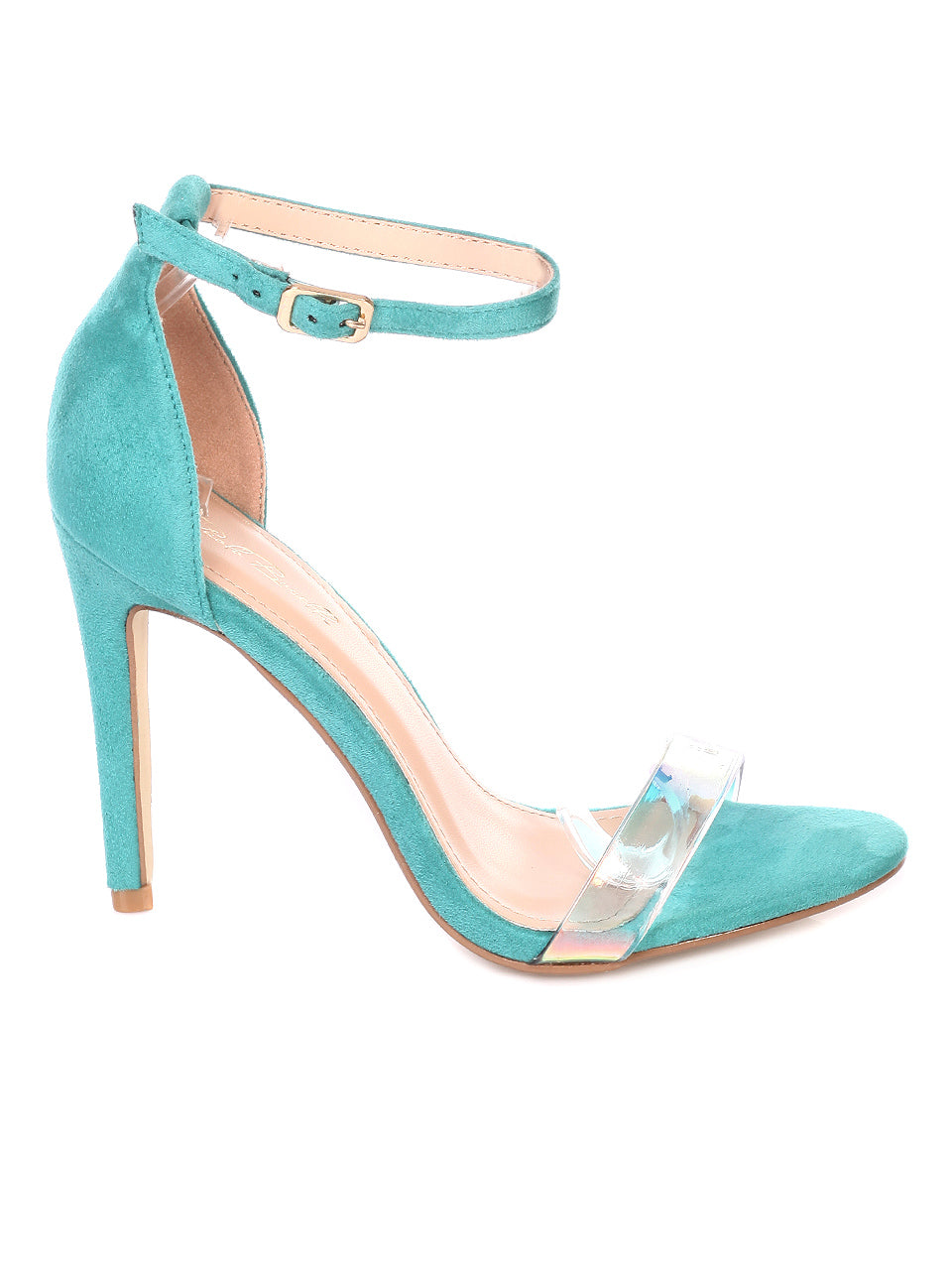 Елегантни дамски сандали на ток в зелено 4M-19010 в зелен цвят