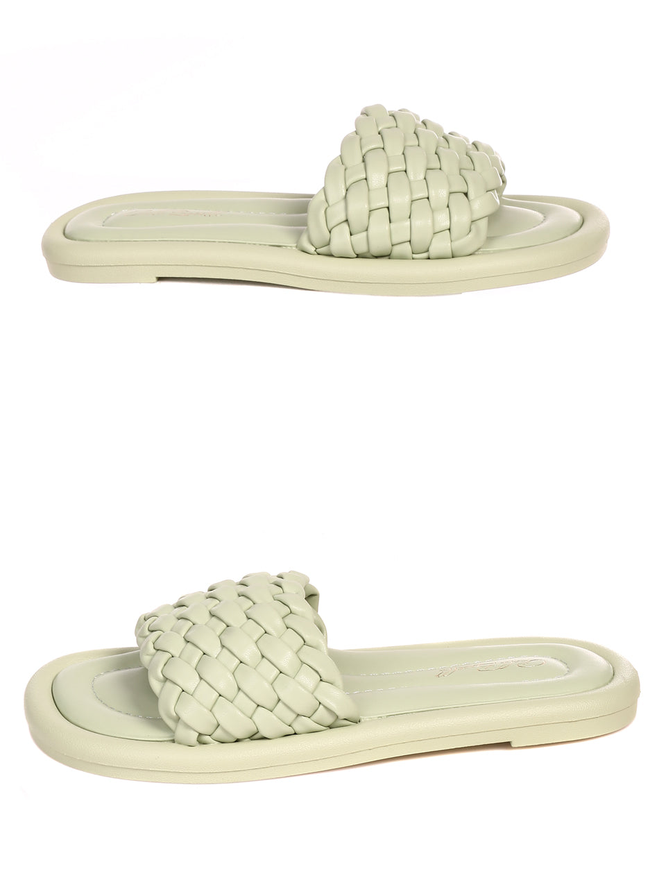 Ежедневни дамски комфортни чехли 5H-22252 в зелен цвят