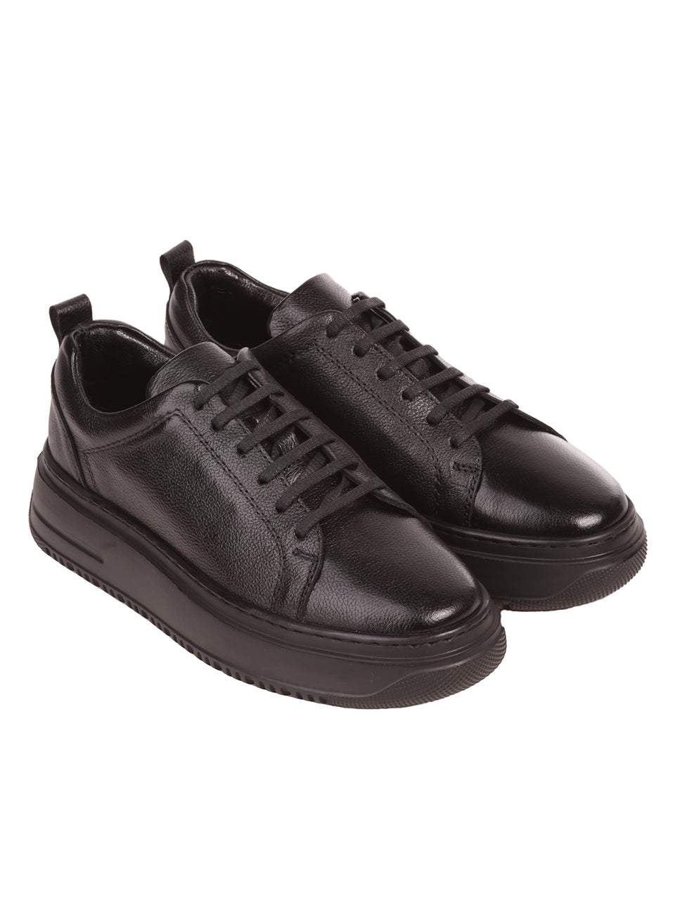 Мъжки обувки от естествена кожа в черно 7AT-23736 в черен цвят
