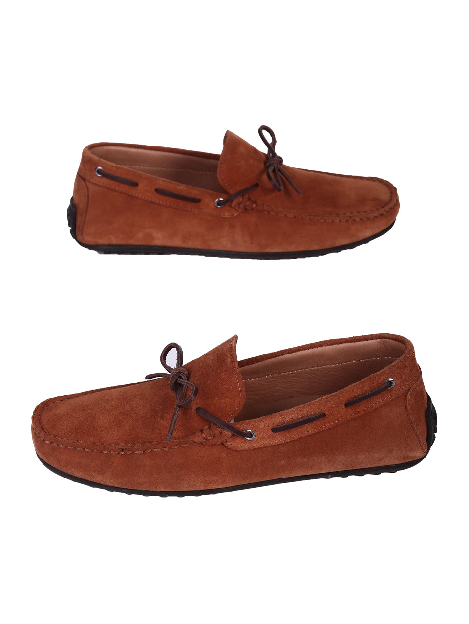 Ежедневни мъжки обувки от естествен велур в оранжево 7AT-25359 в оранжев цвят