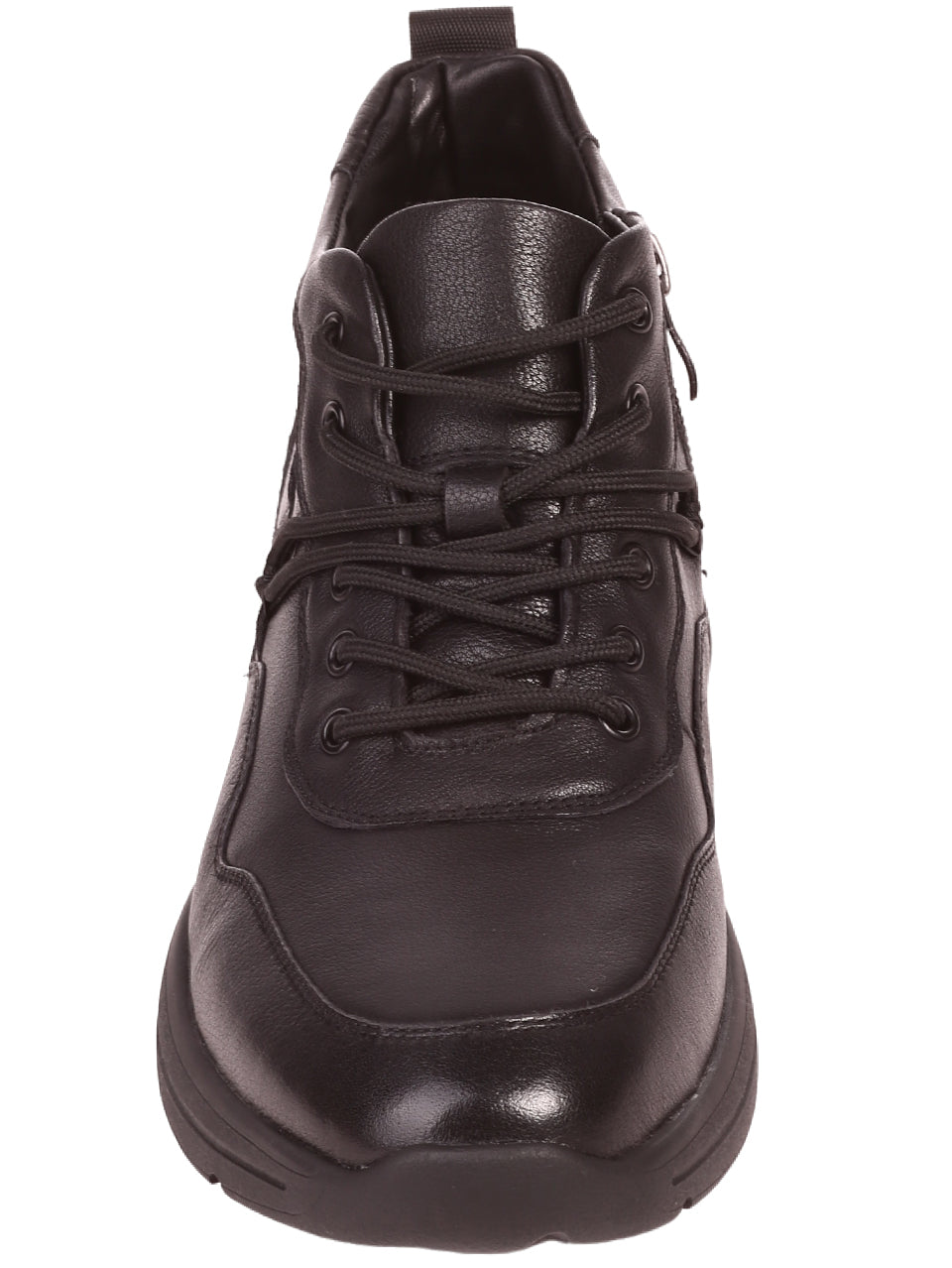 Ежедневни мъжки обувки от естествена кожа в черно 7I-23620 в черен цвят