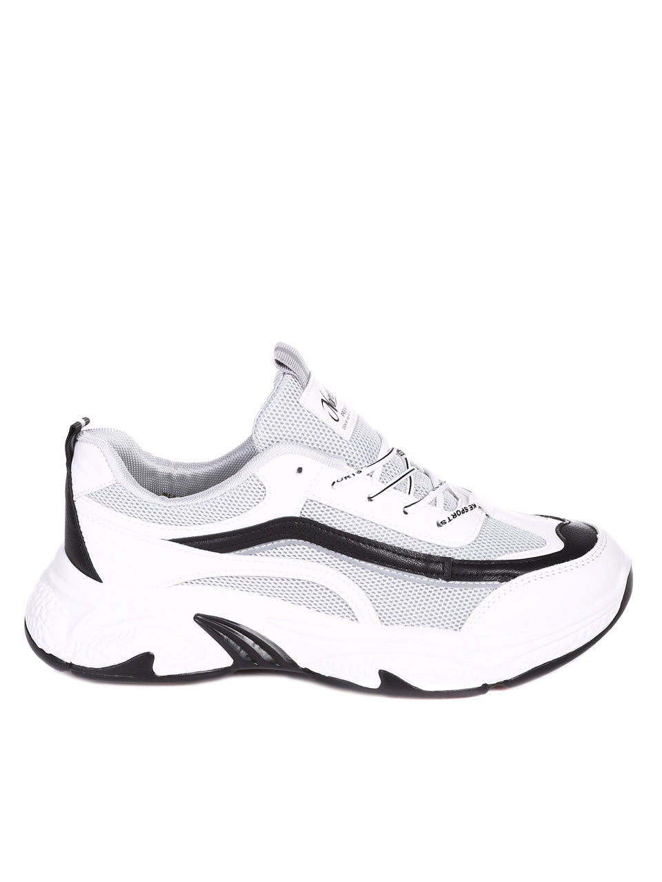 Ежедневни мъжки обувки в бяло 7U-22011 в бял цвят