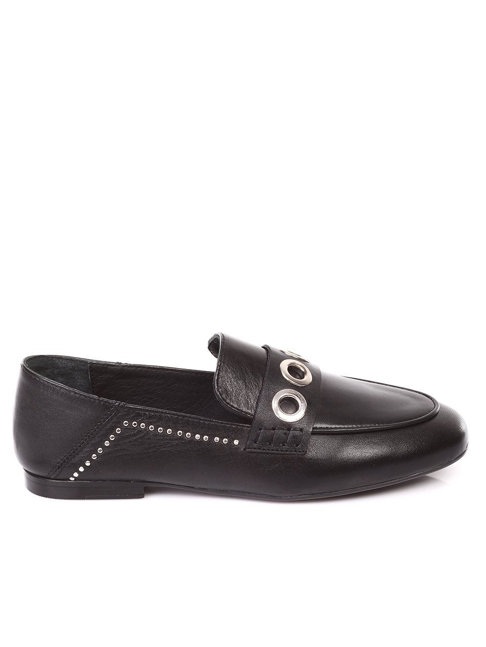 Ежедневни дамски обувки от естествена кожа 3AB-18497 в черен цвят