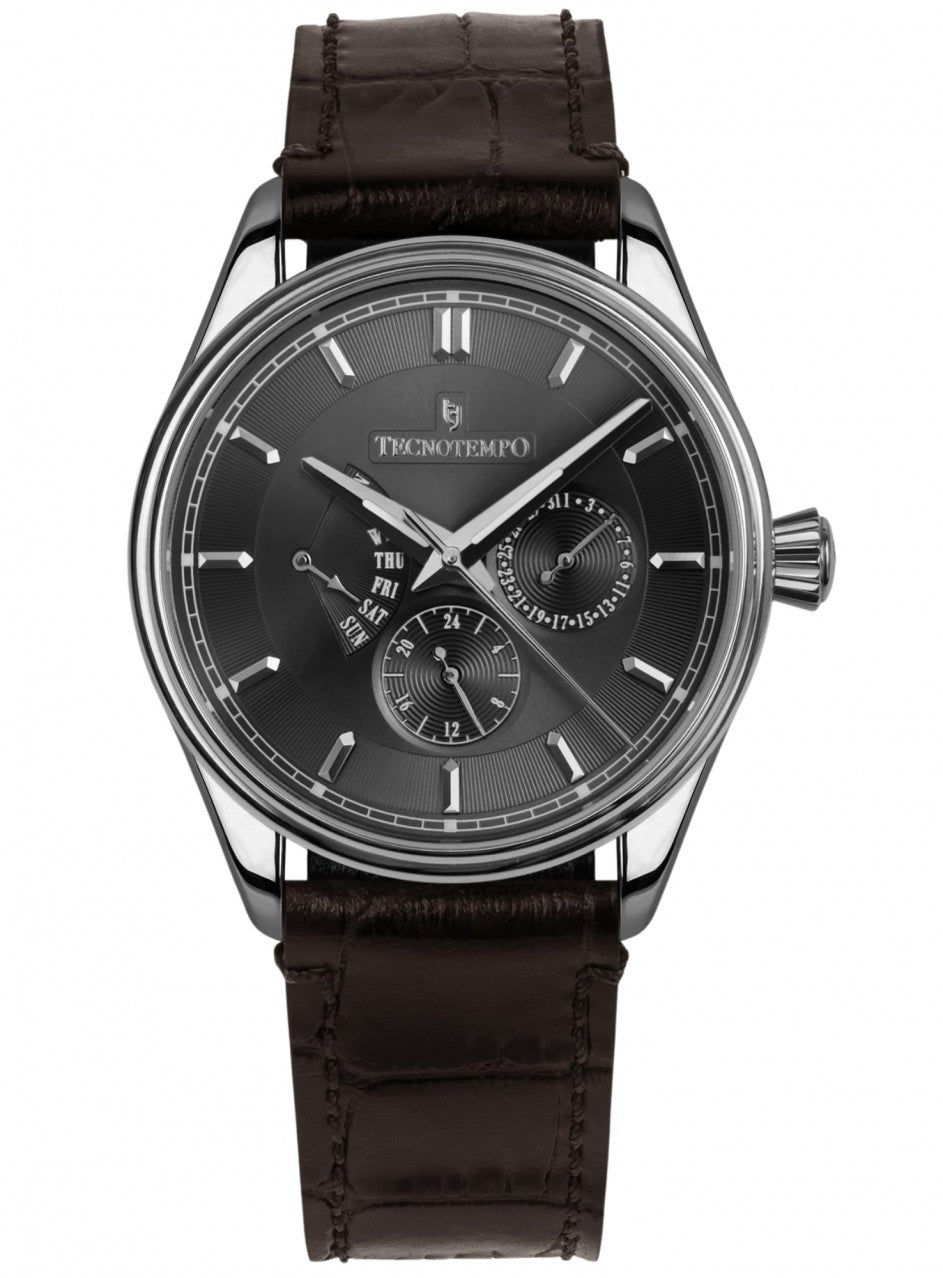 Tecnotempo - Multihands - Big Calendar - 39mm - Limited Edition -TT.50MH.W (dark grey) в сив цвят