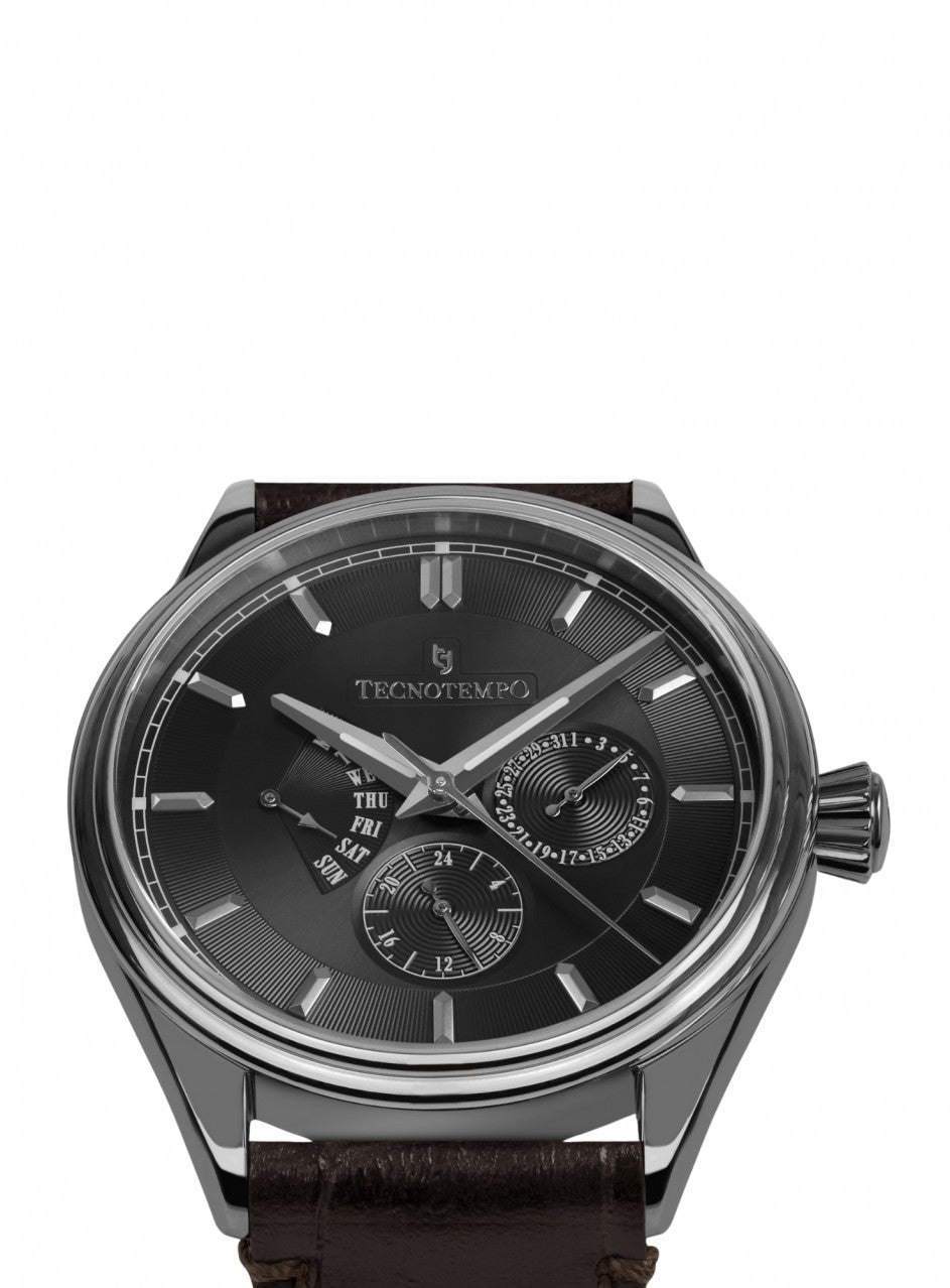 Tecnotempo - Multihands - Big Calendar - 39mm - Limited Edition -TT.50MH.W (dark grey) в сив цвят