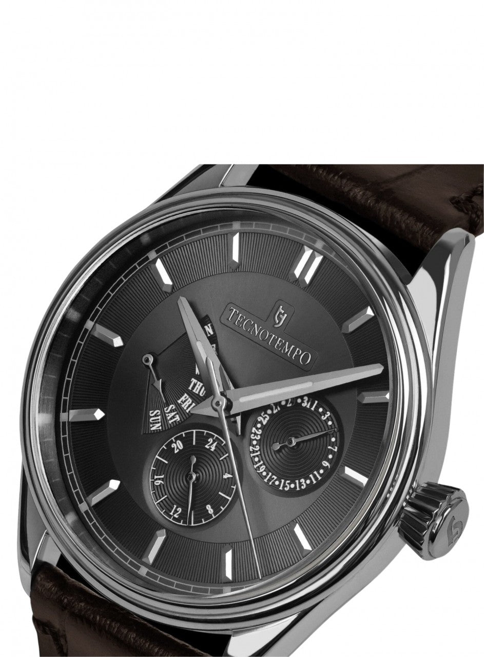 Tecnotempo - Multihands - Big Calendar - 39mm - Limited Edition -TT.50MH.W (dark grey) в сив цвят