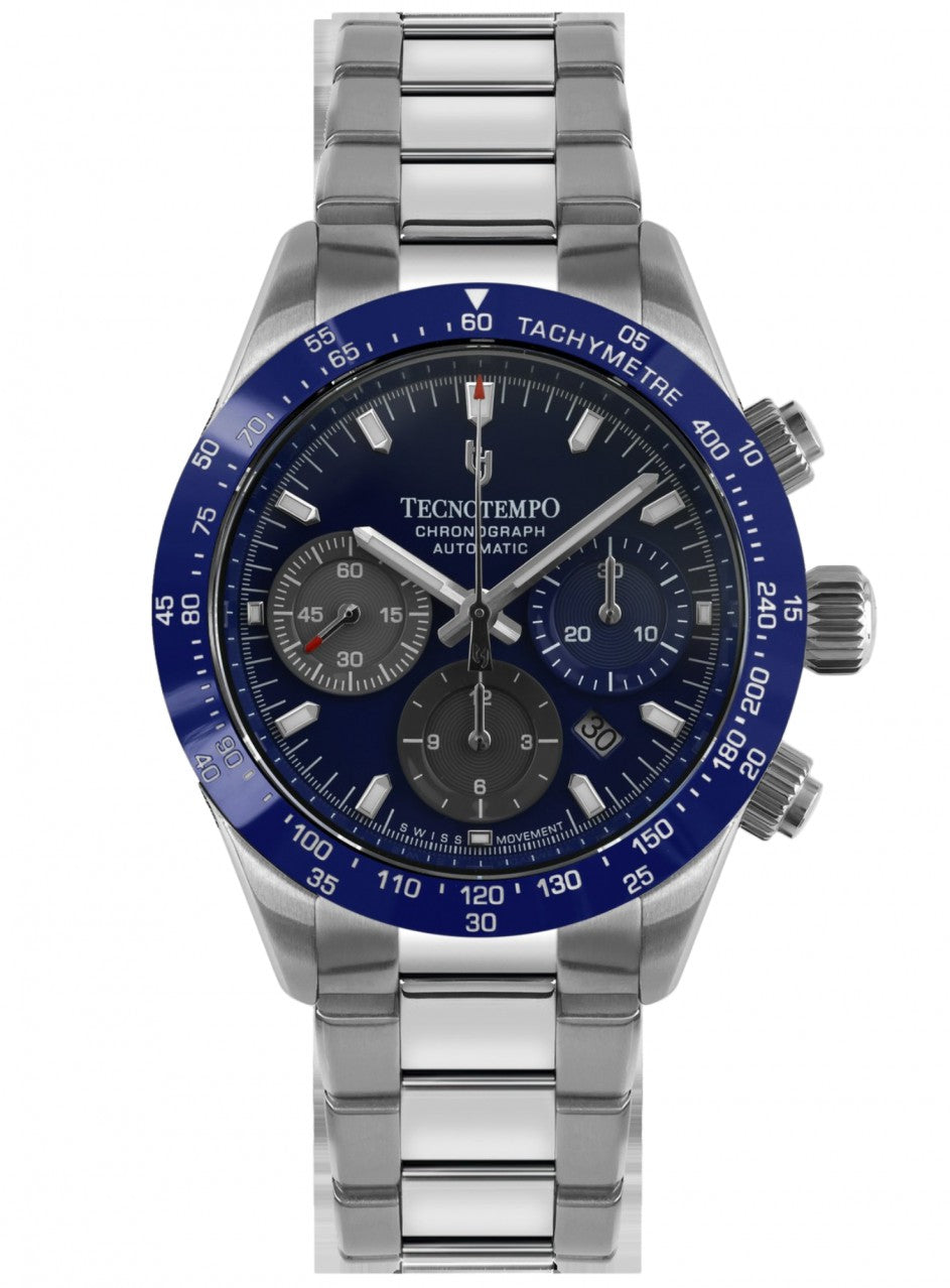 Tecnotempo - Chronograph Chrono Orbs - Automatic Swiss Movt -TT.200OR.ABLGBL в сребрист цвят