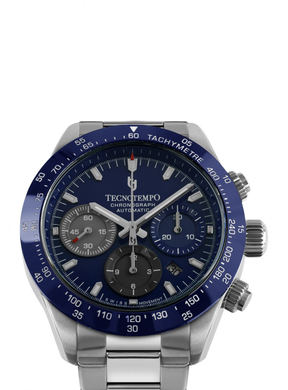 Tecnotempo - Chronograph Chrono Orbs - Automatic Swiss Movt -TT.200OR.ABLGBL в сребрист цвят