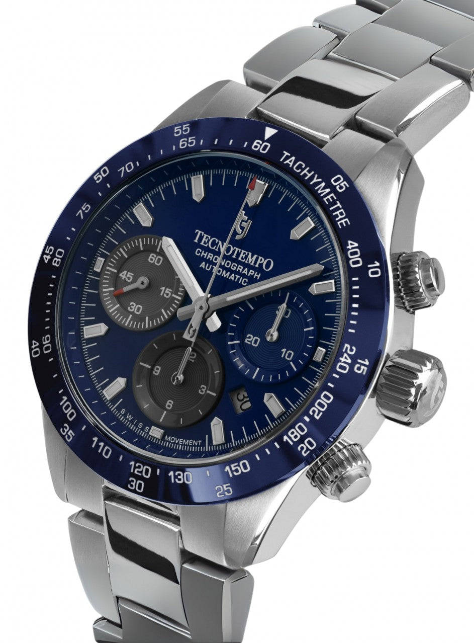 Tecnotempo - Chronograph Chrono Orbs - Automatic Swiss Movt -TT.200OR.ABLGBL в сребрист цвят