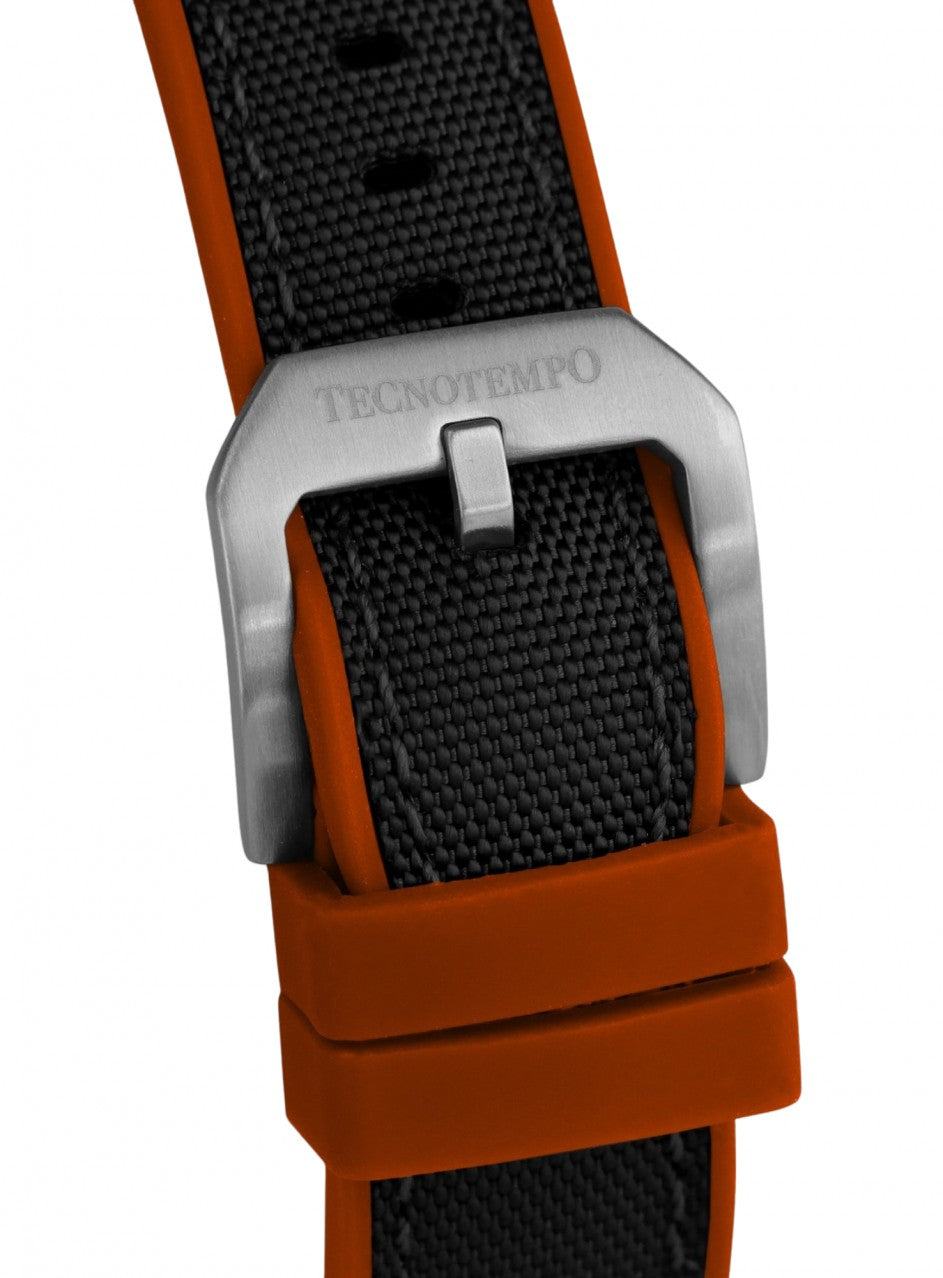 Tecnotempo - Automatic - Seadiving 300M -TT.300SD.NORB (fabric rubber/s в черен/оранжев цвят