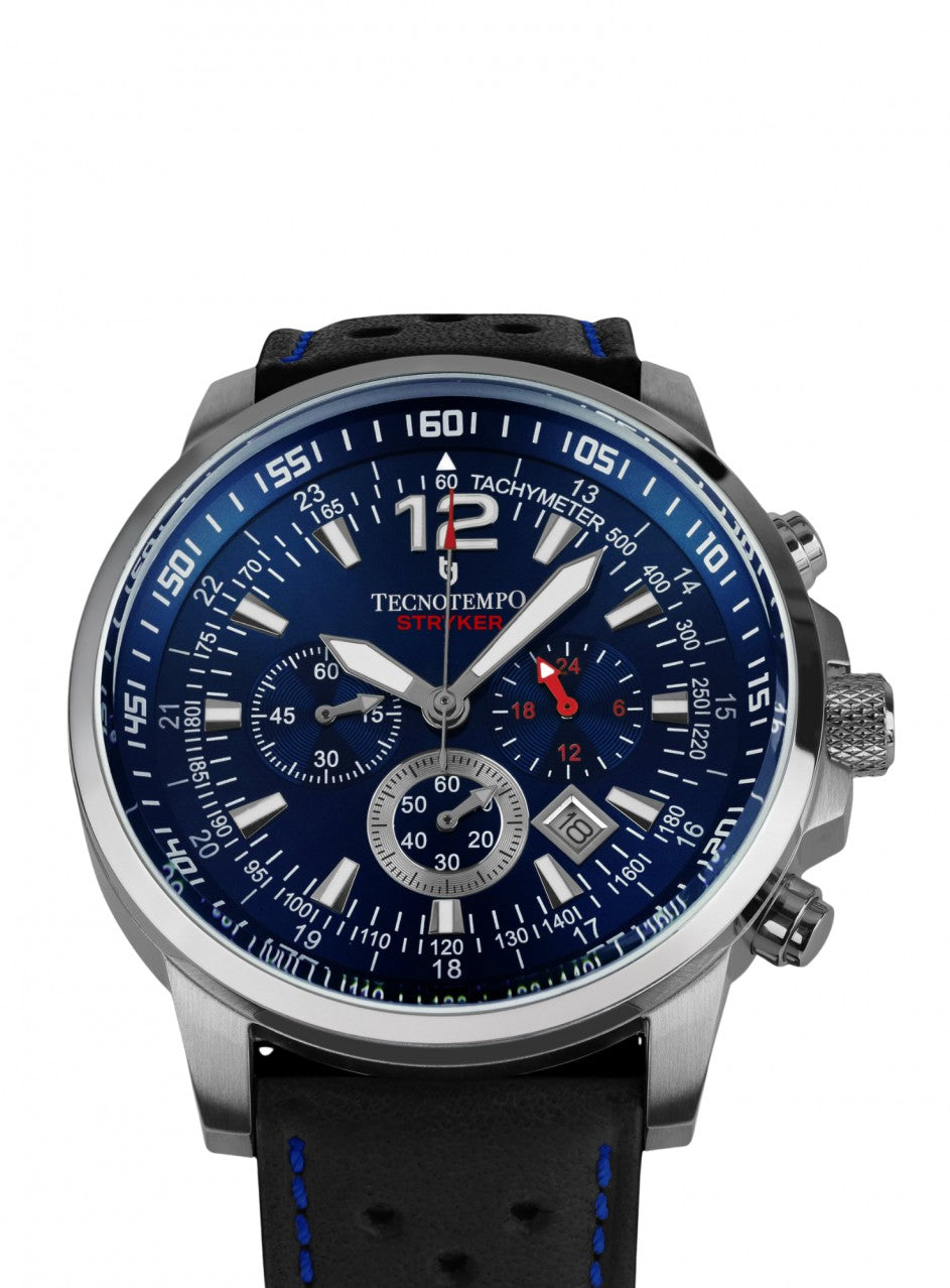 Tecnotempo - STRYKER - Chronograph 100M -TT.100ST.LBL (Leather / Blue) в син цвят