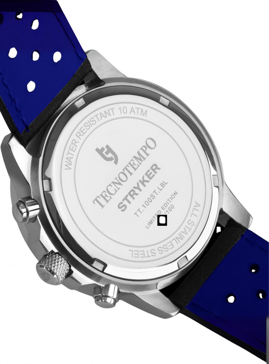 Tecnotempo - STRYKER - Chronograph 100M -TT.100ST.LBL (Leather / Blue) в син цвят