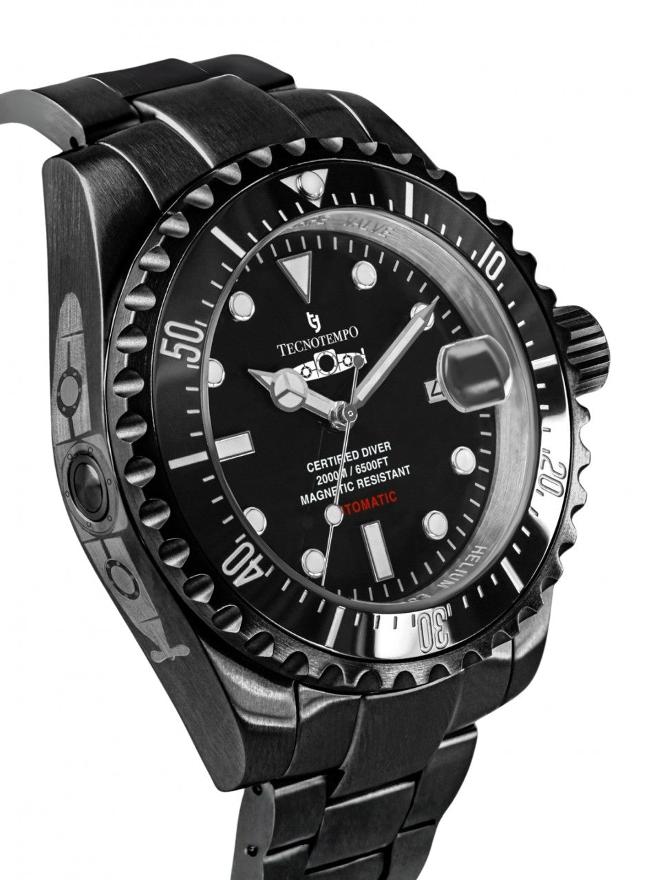 Tecnotempo - Automatic Diver 2000M White Submarine - Limited Edition -TT.2000.SNN в черен цвят