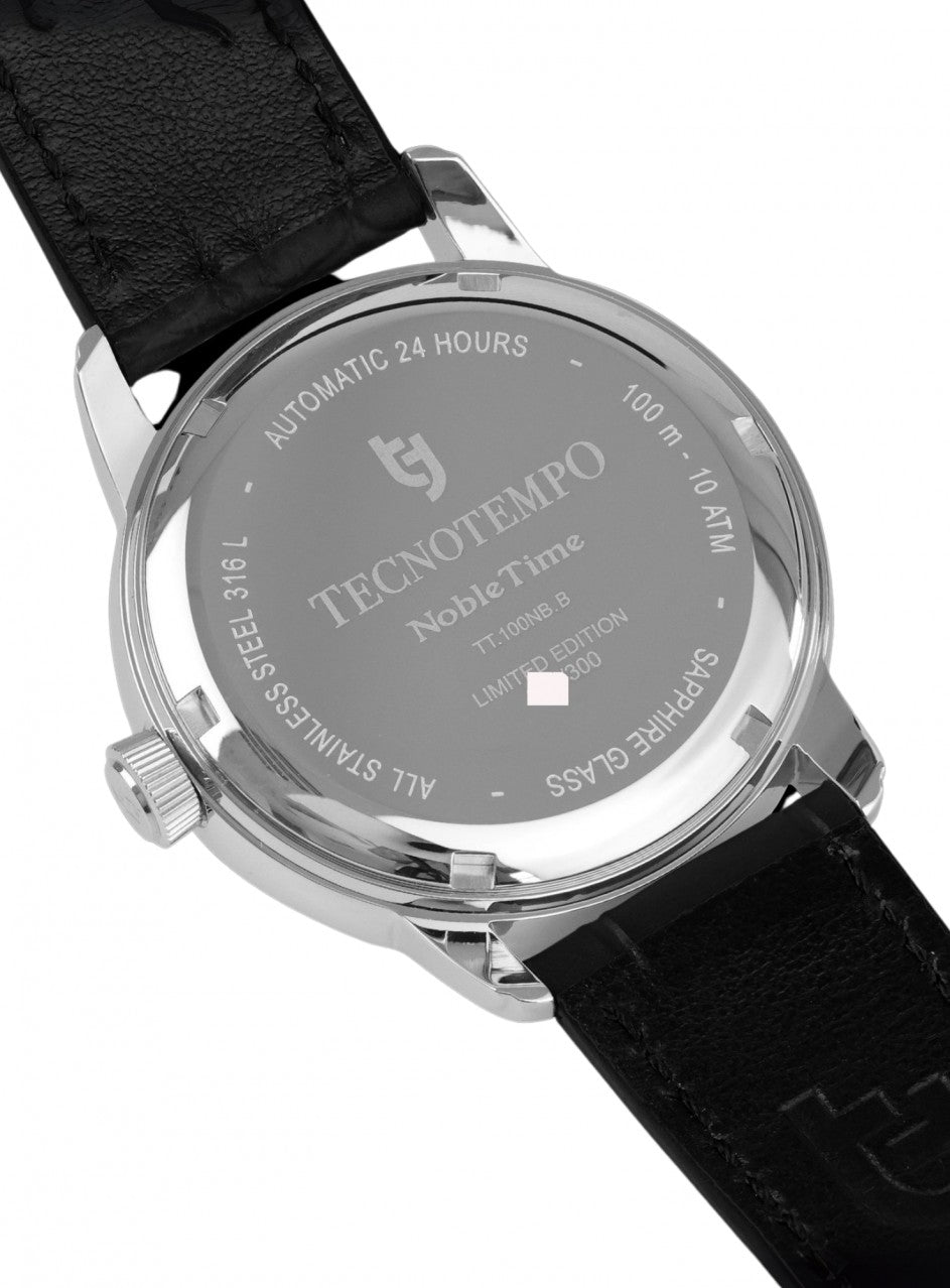 Tecnotempo - Calendar & Moon Phase - 40 мм -TT.CMP.B в черен цвят