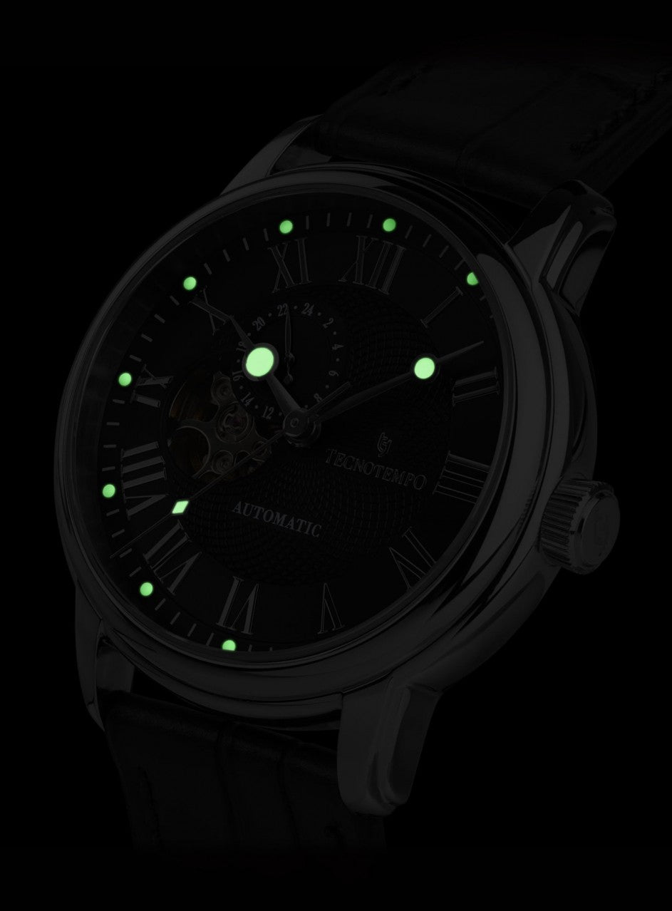 Tecnotempo - Calendar & Moon Phase - 40 мм -TT.CMP.B в черен цвят