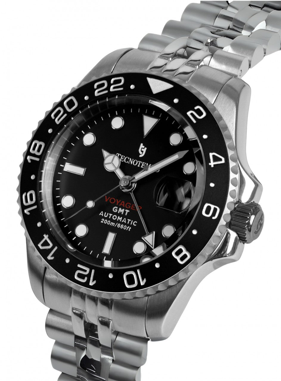 Tecnotempo Automatic GMT Voyager 20ATM WR - Лимитирана серия - Юбилейна каишка -TT.200VY.NJ в сребрист цвят
