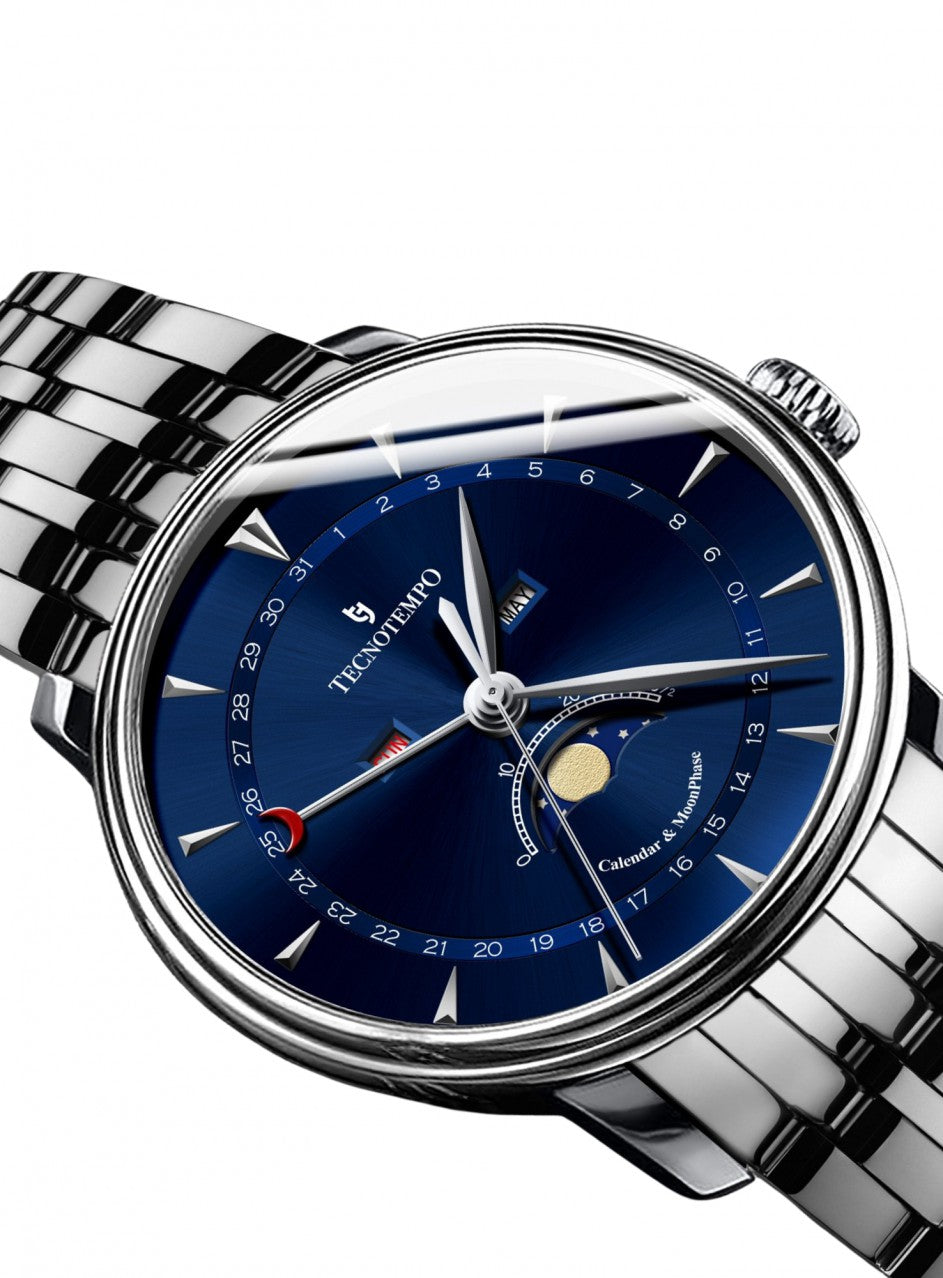 Tecnotempo Calendar & Moon Phase -TT.CMPA.BL в син цвят