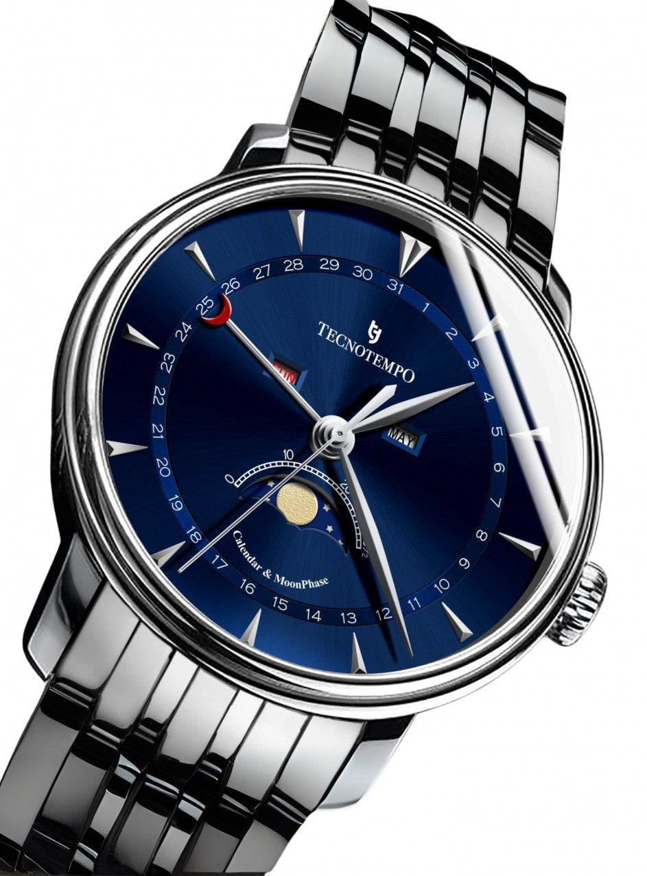 Tecnotempo Calendar & Moon Phase -TT.CMPA.BL в син цвят