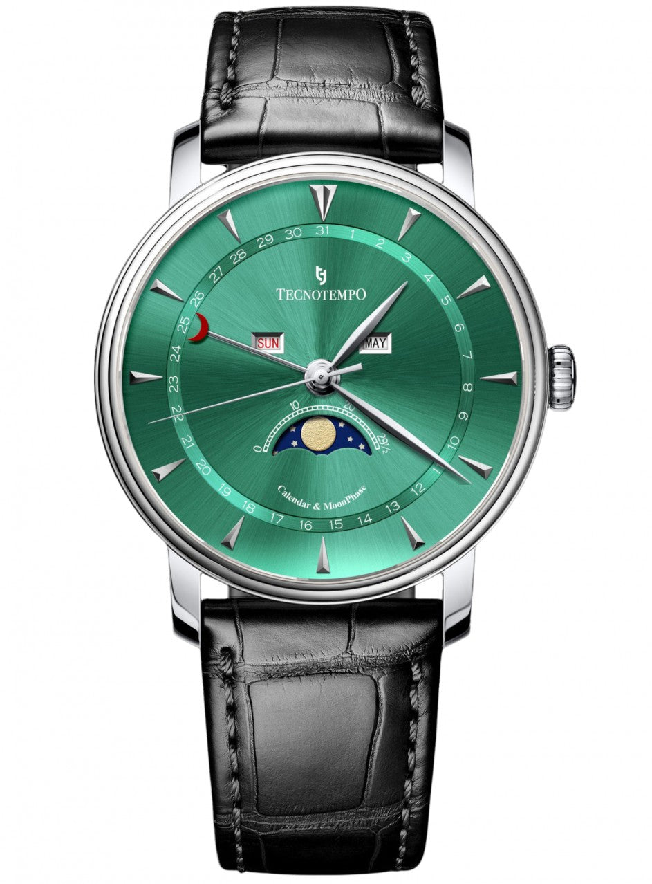 Tecnotempo - Calendar & Moon Phase - 40mm - Лимитирана серия -TT.CMP.G в черен цвят