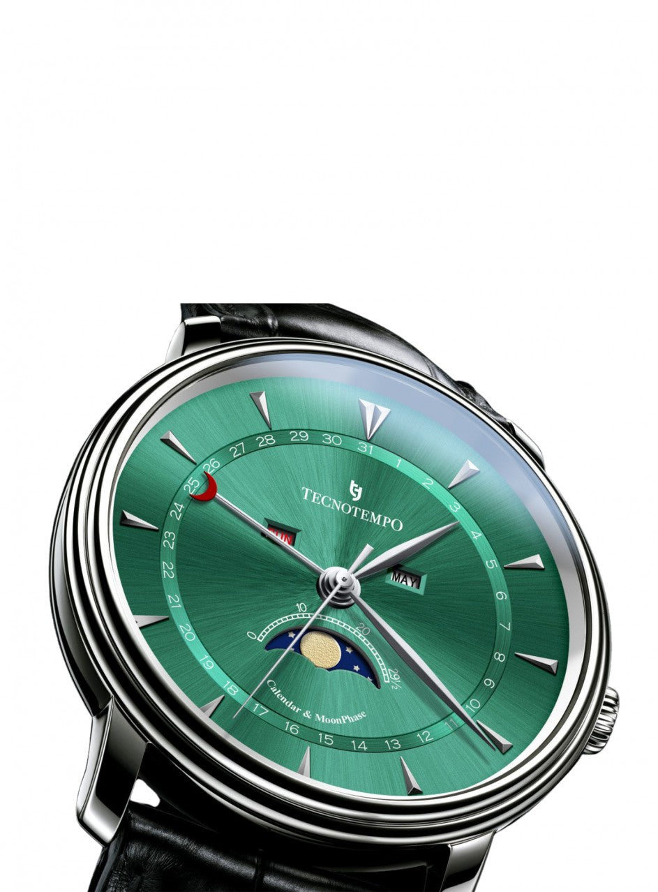 Tecnotempo - Calendar & Moon Phase - 40mm - Лимитирана серия -TT.CMP.G в черен цвят