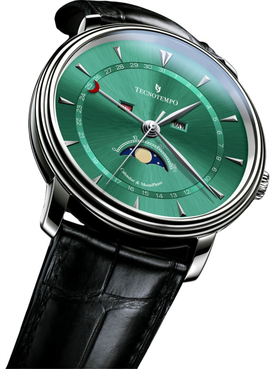 Tecnotempo - Calendar & Moon Phase - 40mm - Лимитирана серия -TT.CMP.G в черен цвят