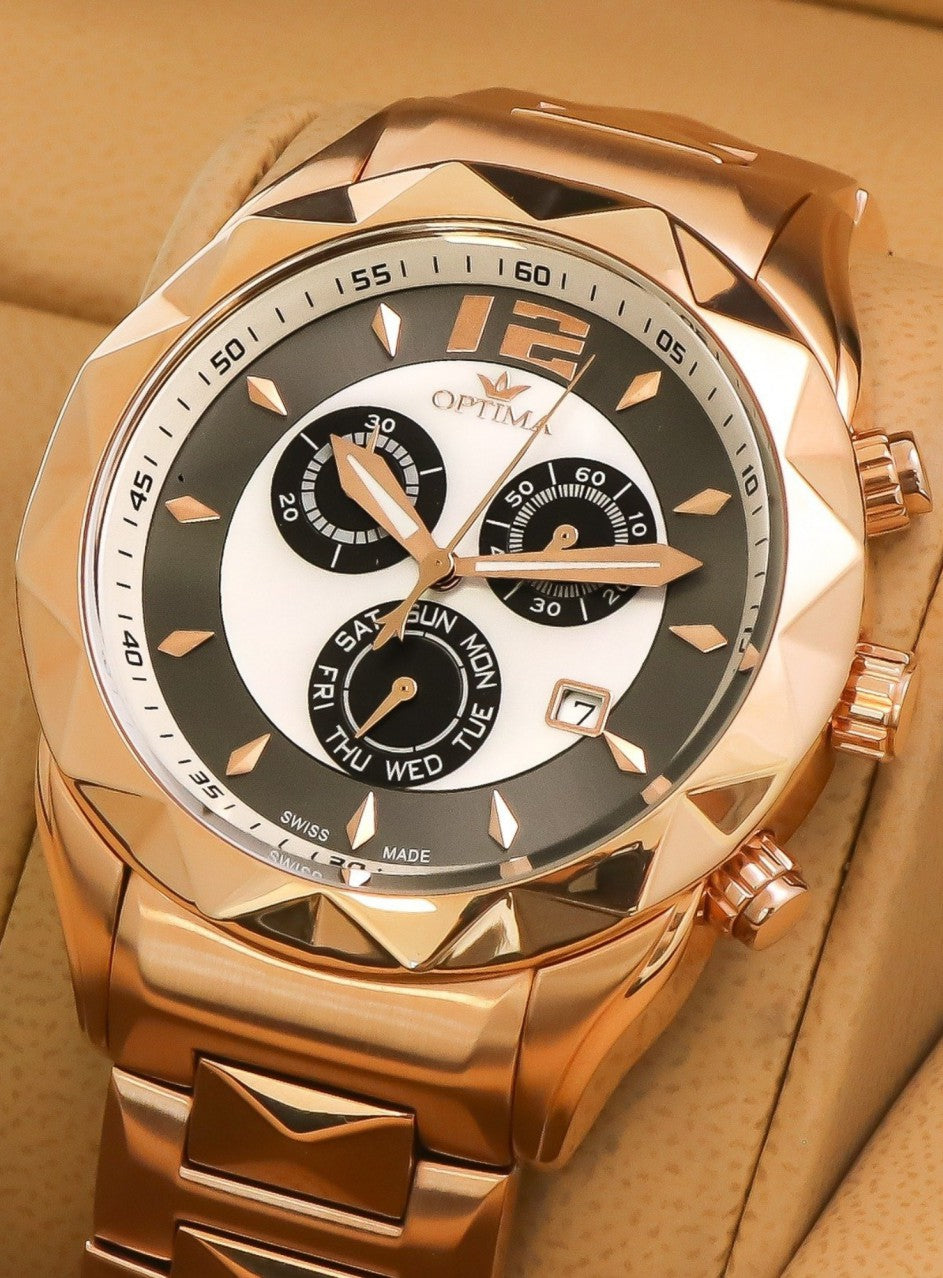 Optima - Swiss Chronograph - OSC268-RR-7 -OSC268-RR-7 в златист цвят