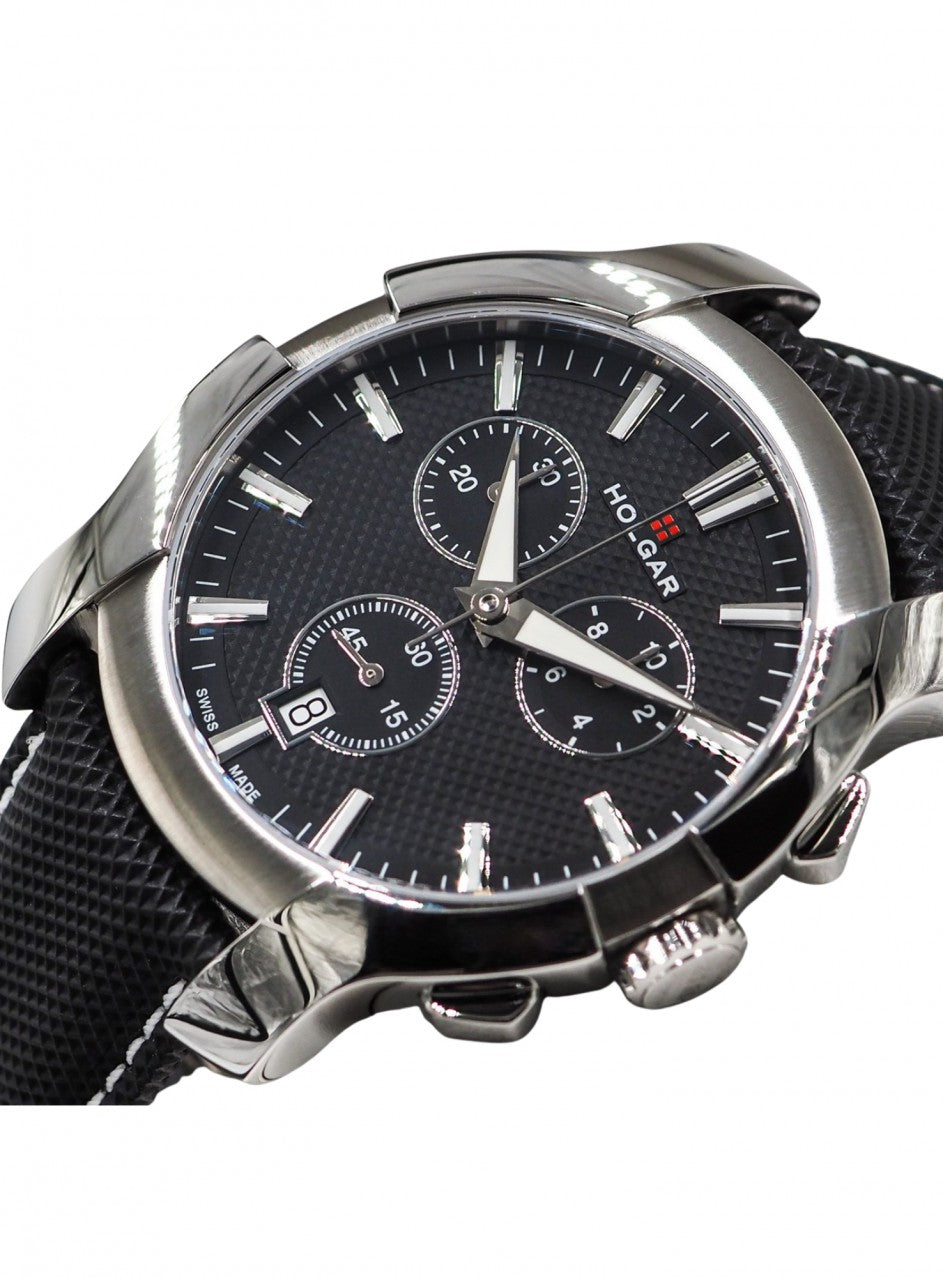 Holgar Black & Silver Chronograph -HC11SRBLK в черен цвят