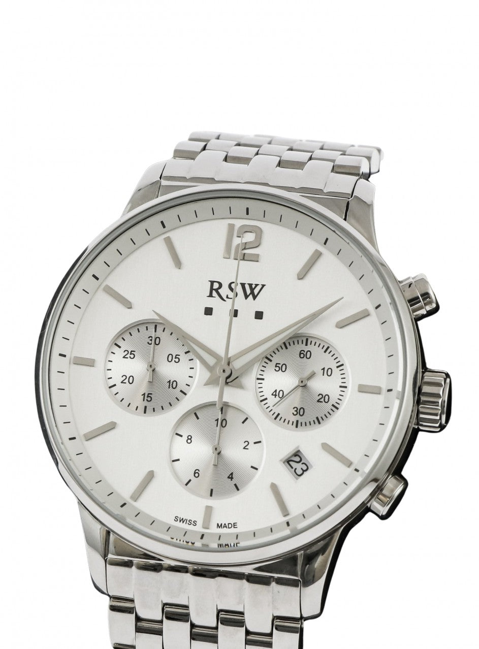 RSW - Swiss chronograph - RSWC131-SS-1 -RSWC131-SS-1 в сребрист цвят