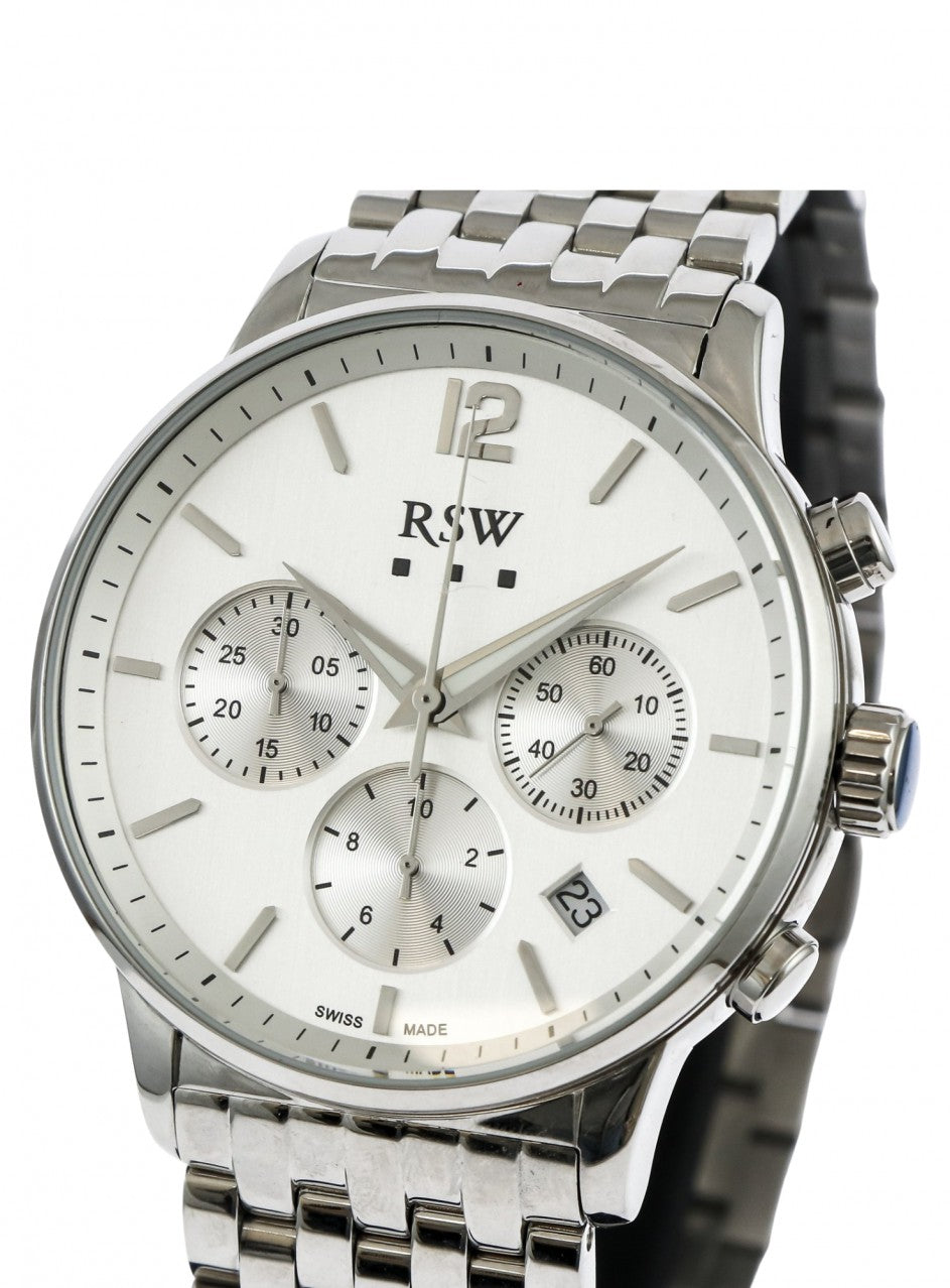 RSW - Swiss chronograph - RSWC131-SS-1 -RSWC131-SS-1 в сребрист цвят