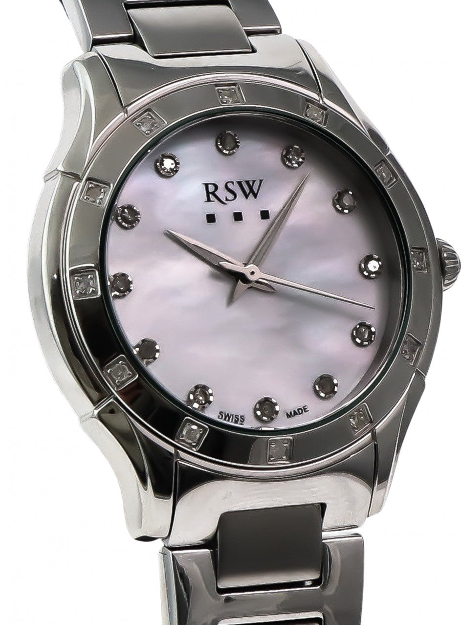 RSW - Swiss Diamond Watch - RSWL149-SS-D-7 -RSWL149-SS-D-7 в сребрист цвят
