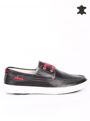 Ежедневни мъжки обувки от естествена кожа в черно 7N-15192 black