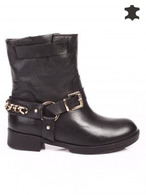 Ежедневни дамски боти от естествена кожа 2AT-15842 black