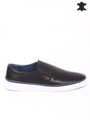 Ежедневни мъжки обувки от естествена кожа в черно 7N-16275 black