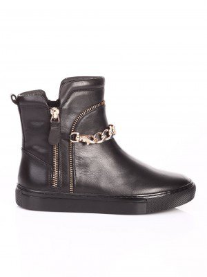 Ежедневни дамски боти от естествена кожа 2I-16444 black