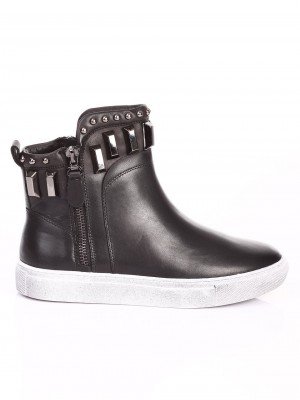 Ежедневни дамски боти от естествена кожа 2I-16445 black