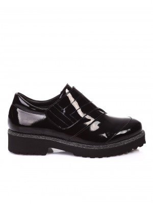 Ежедневни дамски обувки от естествен лак 3AT-16855 black