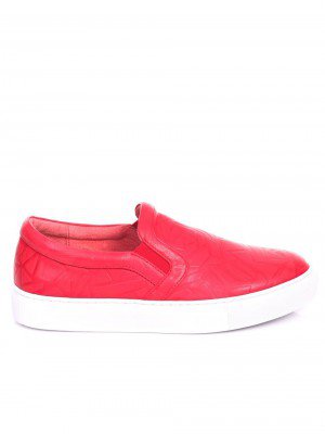 Ежедневни дамски обувки от естествена кожа 3I-17272 red