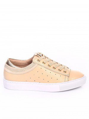 дамски обувки от естествена кожа и естествен велур 3I-17404 beige